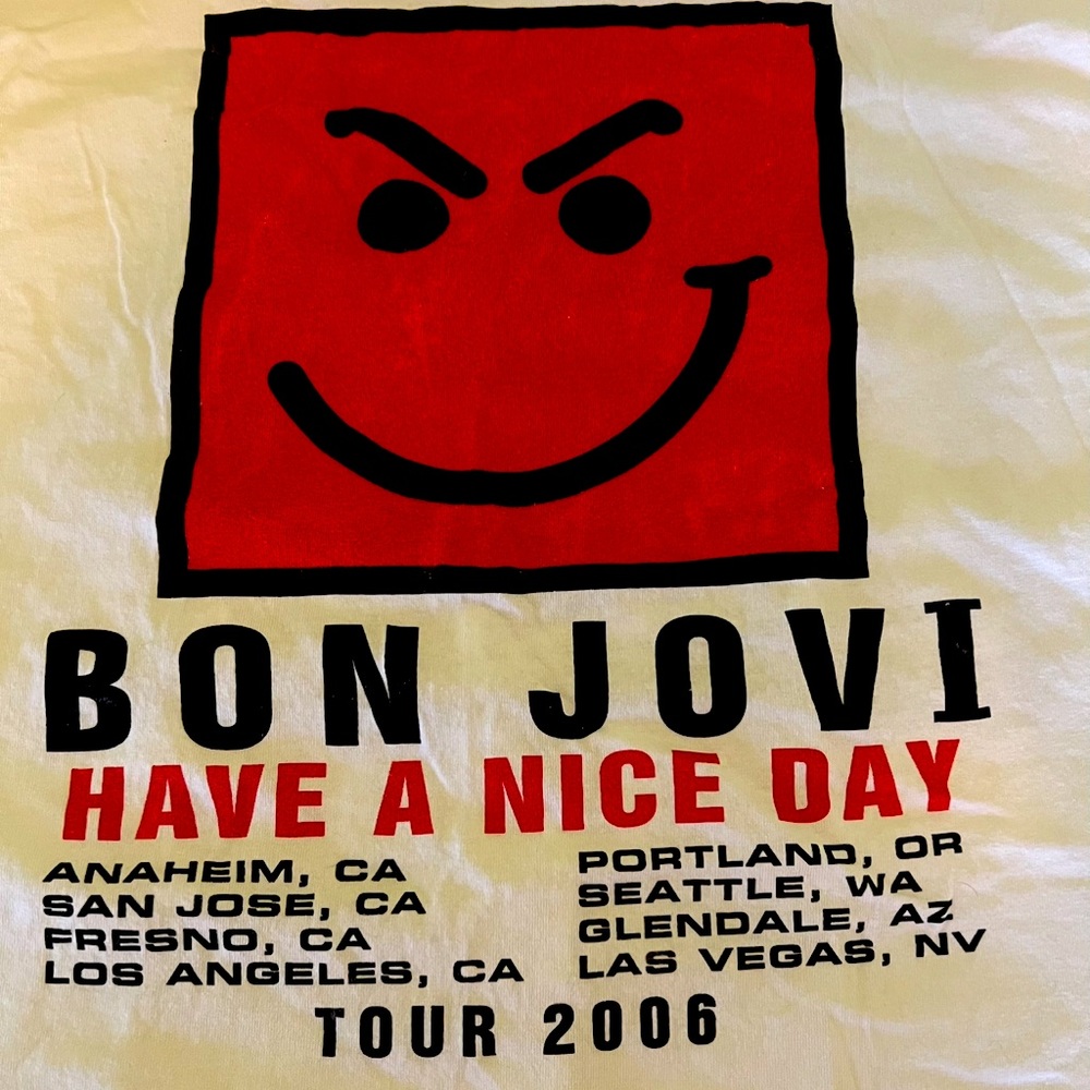 📦(SOLD)Unisex adult X-Large BonJovi Have a Nice Day authentic Concert T-shirt